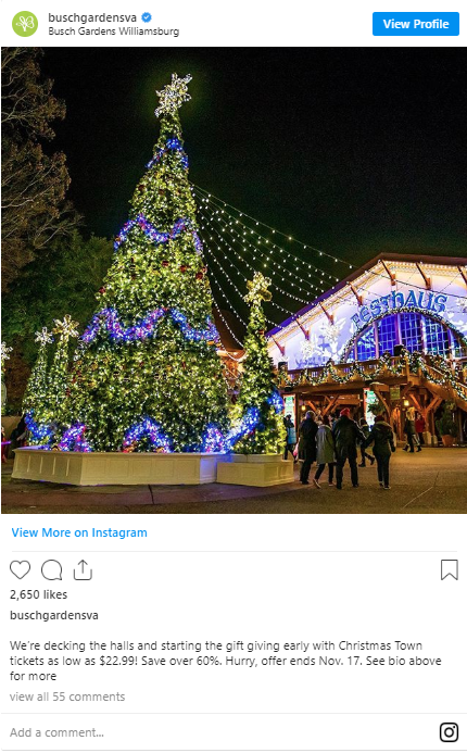 Busch Garden's Christmas Town